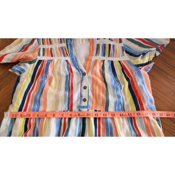 Anthropologie Striped Georgina Tiered Mini Shirtdress Dress Size XS - Picture 8 of 8